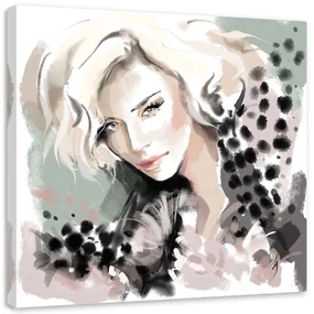 Gario Obraz na plátne Žena Blonde Face Fur Fashion - Irina Sadykova Rozmery: 30 x 30 cm