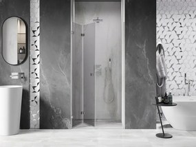 Mexen, Mexen Lunar-F skladacie ľavé sprchové dvere 65 cm, transparentné, brúsený nikel - 836-065-000-97-00-L