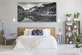 Obraz majestátne hory v čiernobielom prevedení Varianta: 100x50
