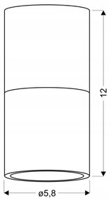 Stropné svietidlo TUBA 1xGU10/15W/230V