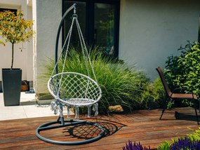 Sivé závesné kreslo KOLUMBIA so stojanom