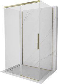 Mexen Rox-3S, 3-stenný sprchový kút 100 x 85 cm, 8mm číre sklo, zlatý profil, 8C2-100-085-50-00-3S