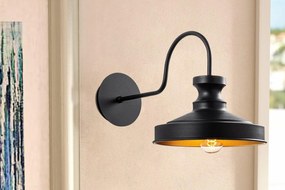 Dizajnová nástenná lampa BERSTE 42 cm, čierna