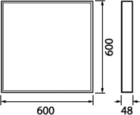 ECOLIGHT Montážny rámček kľučiek PC pre LED panely - 60x60cm