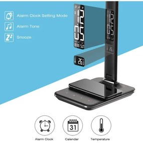 Brilagi - LED Stmievateľná lampa s bezdrôtovým nabíjaním REGINA LED/8,5W/230V čierna