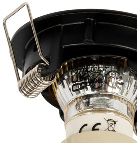 Sada 12 vstavaných bodových svetiel čiernych GU10 35 mm - Edu