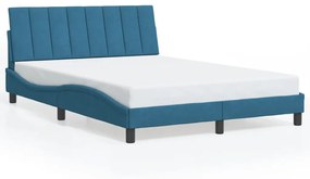 Rám postele s LED svetlami modrý 120x200 cm zamat 3213773