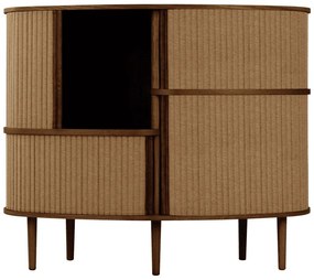 Hnedo-svetlohnedá skrinka v dekore duba s posuvnými dverami 120x100x50 cm Audacious – UMAGE