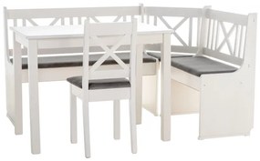 Rohová jedálenská lavica X1 Biela