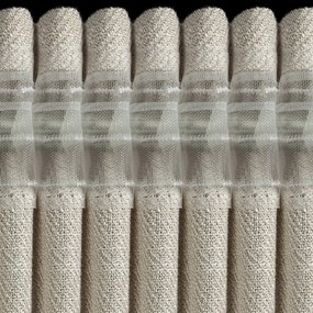 ZÁVES NA PÁSKE LEYA 140X270 CM TMAVOBÉŽOVÁ