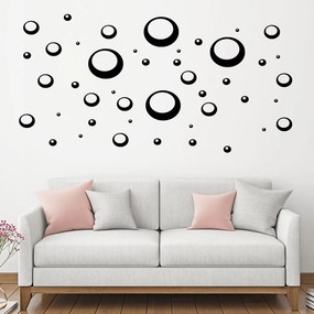 Veselá Stena Samolepka Bubliny Farba: černá, Veľkosť: 80 x 94 cm