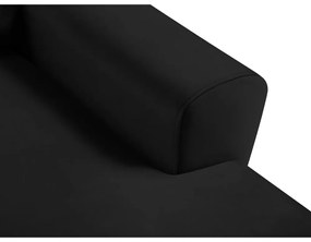 Čierna zamatová rozkladacia/s úložným priestorom rohová pohovka (pravý roh/s leňoškou) Kyoto – Cosmopolitan Design