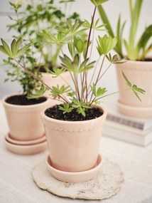 Malý kvetináč Helena s podstavcom s glazúrou 12 cm ružový