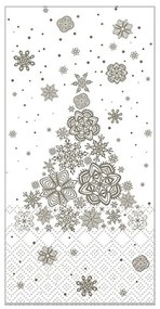 Krémovo -šedé papierové obrúsky Christmas tree - 40 * 40 cm (15ks)