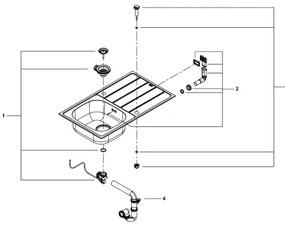 GROHE 31562SD1 - Sada kuchynského drezu s batériou BAU 860 x 500 mm z nerezovej ocele