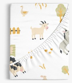 Goldea detská bavlnená napínacia plachta - život na farme 80 x 160 cm