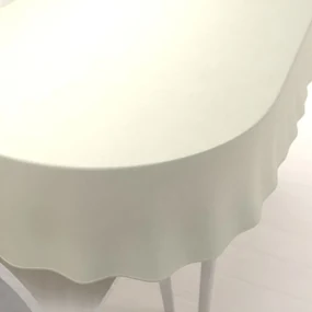 Biante Zamatový oválny obrus Velvet Prémium SVP-003 Smotanový 140x180 cm