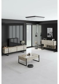 Konferenčný stolík Luxe Travertine and Black