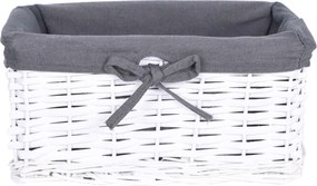 Prútený košík 30 x 20 x 15 cm - biely / šedý