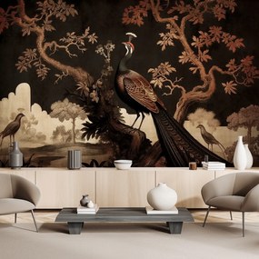 Gario Fototapeta Orientálny páv na strome Materiál: Vliesová, Rozmery: 350 x 245 cm