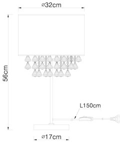 GLOBO 15187T3 - Stolná lampa AMY 1xE27/60W/230V