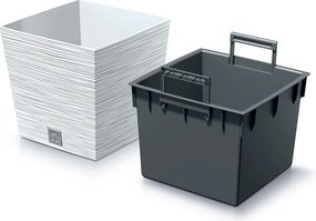 Kvetináč FUSU V biely