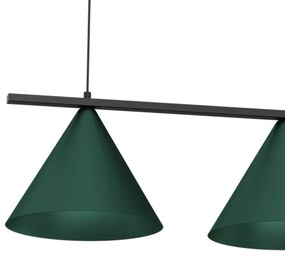 Závesné svietidlo Capital, 3x zelené kovové tienidlo, (fi 30cm), gr