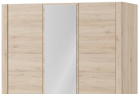 Šatní skříň Desjo 06 140 cm se zrcadlem dub San Remo