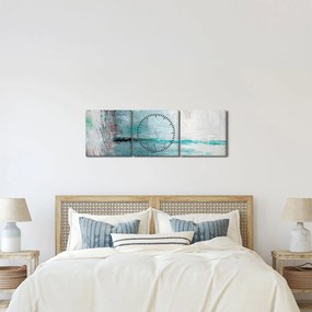 Obraz - Abstraktné olejomaľba (s hodinami) (90x30 cm)