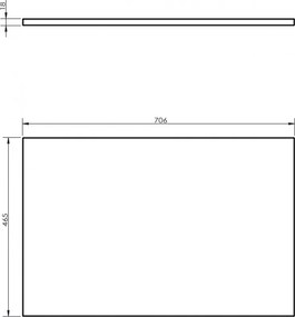 Mexen Uni, pracovná doska 70 cm, biela matná, 91AXX-0704-464-18-01