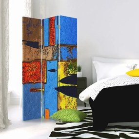 Ozdobný paraván Abstraktní barevné - 110x170 cm, trojdielny, obojstranný paraván 360°