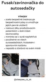 Fusak do autosedačky pre bábätko ROYAL ružový