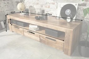 TV-skrinka 38929 170cm Masív drevo Mango Industrial look - Komfort-nábytok