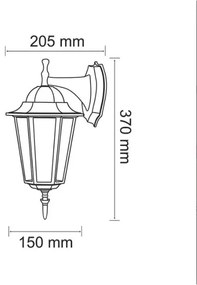 Vonkajšie nástenné svietidlo 1xE27/20W/230V IP43 čierna