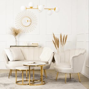 Vintino zamatová sedačka ZORAYA krémová