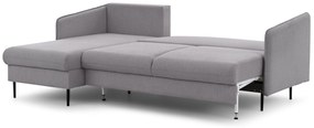 Rozkladacia rohová sedačka Taila Mini ľavá - šedá pletenina Loft 19 / čierne nožičky