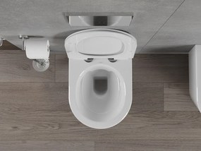 Mexen Rico závesné wc Rimless s toaletným sedátkom Slim z duroplastu, biela - 30720100