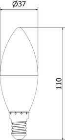 Mexen Nova, LED žiarovka E14, C37, 8W, neutrálna - 4000K, 840 lm - L102-E14-0840-01