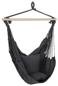 Čierne závesné záhradné kreslo ADDU Tobago