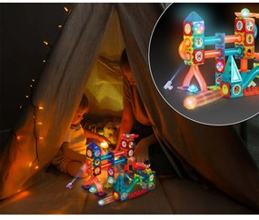 Svietiace vzdelávacie magnetické stavebnice 150 ks RK-782 Ricokids