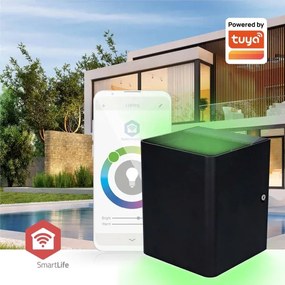 Nedis ZBLOW10RGBW - LED RGBW stmievateľné vonkajšie svietidlo LED/12W/230V IP65 Wi-Fi Tuya čierne