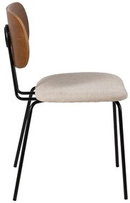 Hnedo-krémové jedálenské stoličky v súprave 4 ks Cleo – Ixia