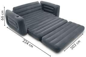 Rozkladací nafukovací gauč 2v1 v tmavosivej farbe