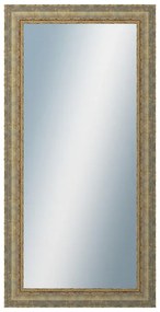 DANTIK - Zrkadlo v rámu, rozmer s rámom 50x100 cm z lišty ZVRATNÁ bielozlatá plast (3067)