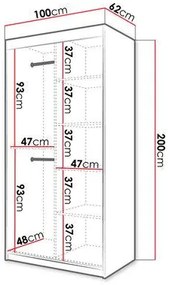 Šatníková skriňa Torro 1 (biela). Vlastná spoľahlivá doprava až k Vám domov. 1123084