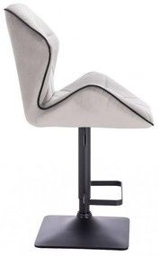 LuxuryForm DESIGN Barová stolička MILANO MAX VELUR na čiernej hranatej podstave - šedá