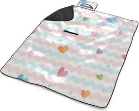 Sablio Plážová deka Farebné srdiečka: 200x140 cm