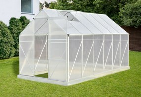 Skleník so základňou BestBerg SH-7 / 7 m² / 190 x 371 x 207 cm / strieborná