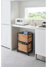 Čierny kovový pojazdný regál 42x60 cm Tower – YAMAZAKI