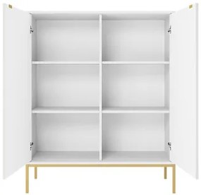 Vysoká komoda Mijano Gold MK104, Farby:: biela